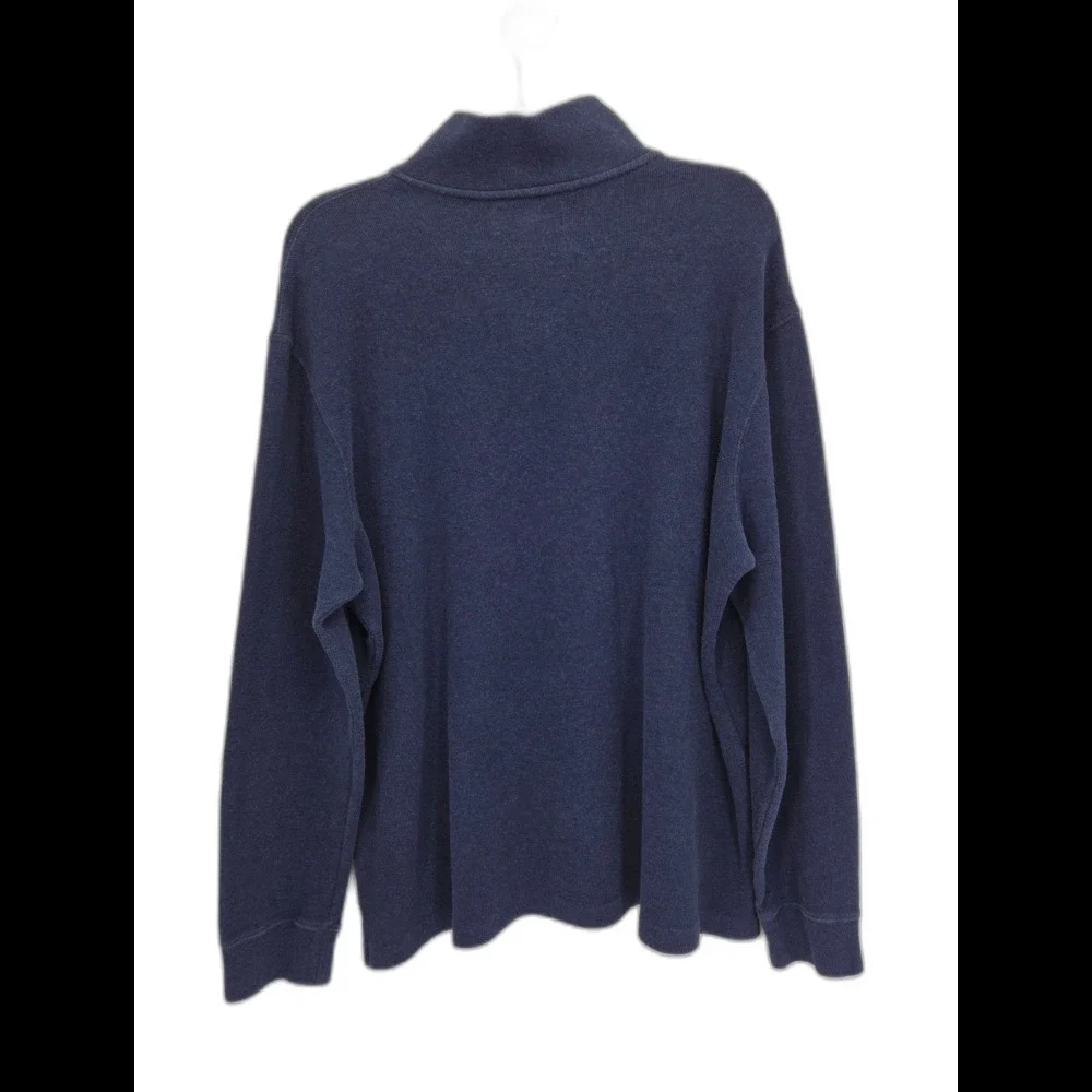 Polo Ralph Lauren Mens XXL 1/4 Zip Pullover Sweater Blue Cotton Pony Logo